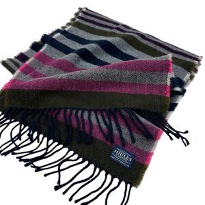 JOULES Bracken Scarf Made In England‎ Striped 12 1/2' x 64' Classic Striped